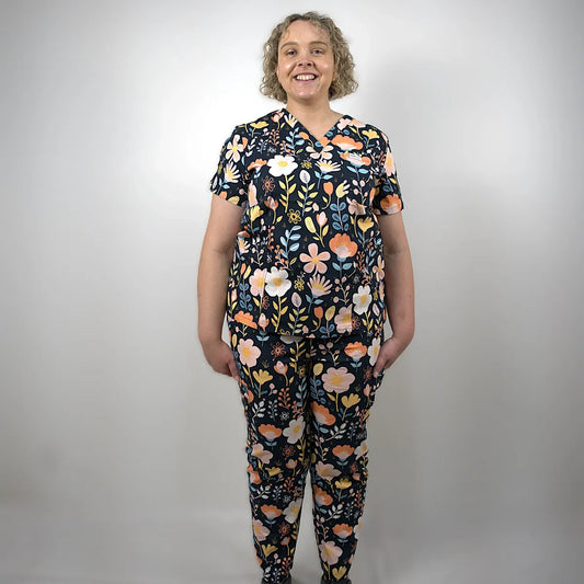 Midnight Bloom Scrub Set