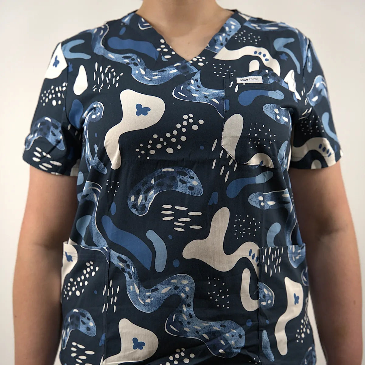 Curly Blue Swirl Scrub Set